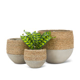 Medium Half Seagrass Covered Planter