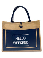 HELLO WEEKEND Tote - Navy