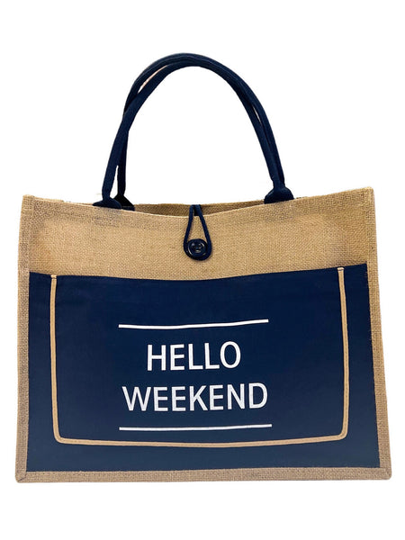 HELLO WEEKEND Tote - Navy