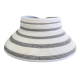 Striped Two Tone Rollup Hat - White/ Black