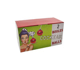 Set of 2 Christmas Cocktail Balls - Translucent Red