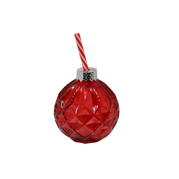 Set of 2 Christmas Cocktail Balls - Red Diamond