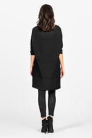 ¾ Sleeved Ribbed Tunic in Black