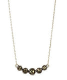 Short Necklace with Black Diamond Cluster