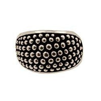 Stretch Ring OX Silver w/ Rounded Ribbed Design