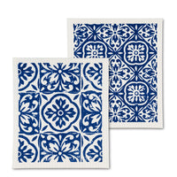 Blue Tile Dishcloths - Set of 2