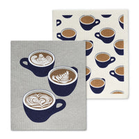 Coffee Cup Dishcloths Set/2