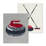 Curling Rock & Brooms Dishcloths - Set of 2