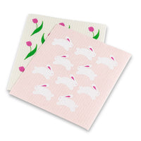 Bunnies & Tulips Dishcloths - Set of 2