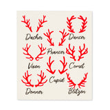 Rudolph & Names Dishcloths - Set of 2