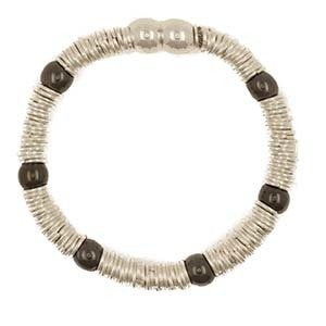 Magnetic Links Bracelet  - Shiny Silver with Gold or Gunmetal Accents