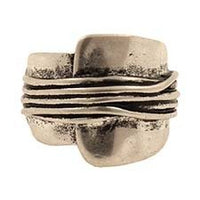 Stretch Ring Antique Silver w/ Rope Tide Pop Design