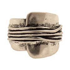 Stretch Ring Antique Silver w/ Rope Tide Pop Design