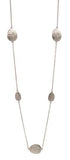 Necklace Long w / Textured Oval Disks