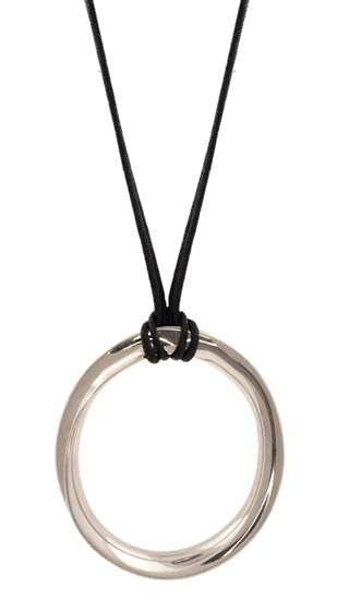 Long Necklace with Curved O Pendant