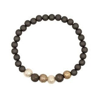 Bracelet - Charcoal w/ Tri-Color Matte Beads