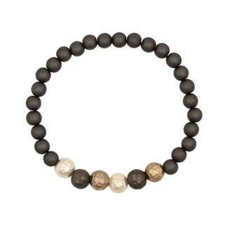 Bracelet - Charcoal w/ Tri-Color Matte Beads