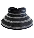 Striped Two Tone Rollup Hat - Black/White