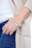 Bracelet - Silver Balls w/ Pearls