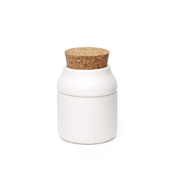 Ceramic Grinder + Jar Small White