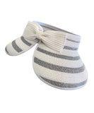 Striped Two Tone Rollup Hat - White/ Black