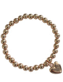 Stretch Ball Bracelet w/ Hanging Heart