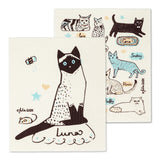 Cat & Names Dishcloths Set/2