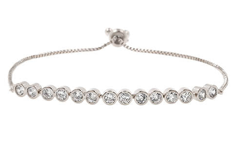 Bracelet Pull String w/ CZ Bar