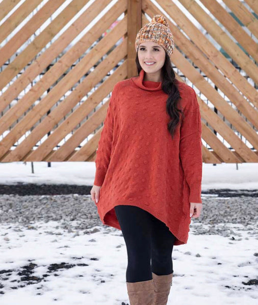 Sweater Cowl Neck - Orange
