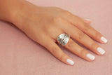 Stretch Ring Antique Silver w/ Rope Tide Pop Design