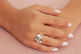 Stretch Ring with Swirl CZ Band Design