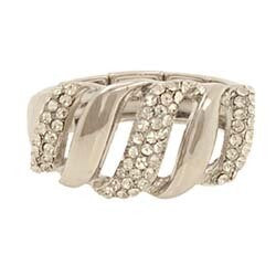 Stretch Ring CZ with Wave Design