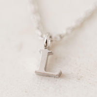 Silver Sincerely Yours Initial Necklace