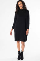 Joanna Mock Neck Dress - Black