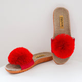 Pom Pom Slides - Red