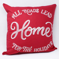 "All Roads Lead Home for the Holidays" Cushion