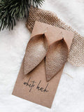 Rose Gold Leather Leaf Earrings