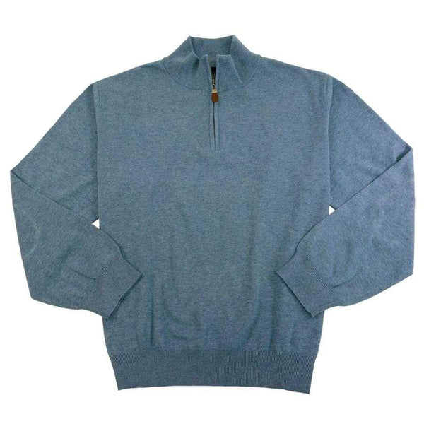 Viyella - Cotton and Silk Blend Sweater Zip-Up (Blue)