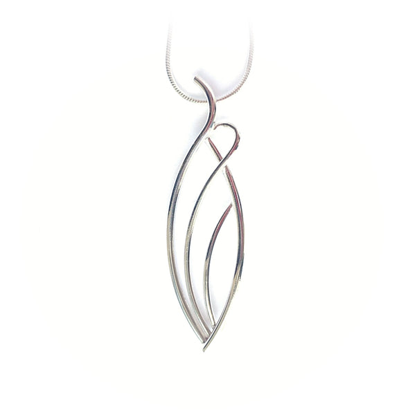 Flame Pendant Large Sterling Silver
