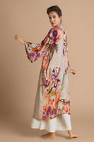 Orchid and Iris Kimono Gown - Coconut
