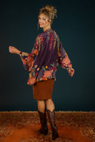 Trailing Wisteria Kimono Jacket - Amethyst
