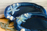 Small Ocean Pottery Platter - Blue