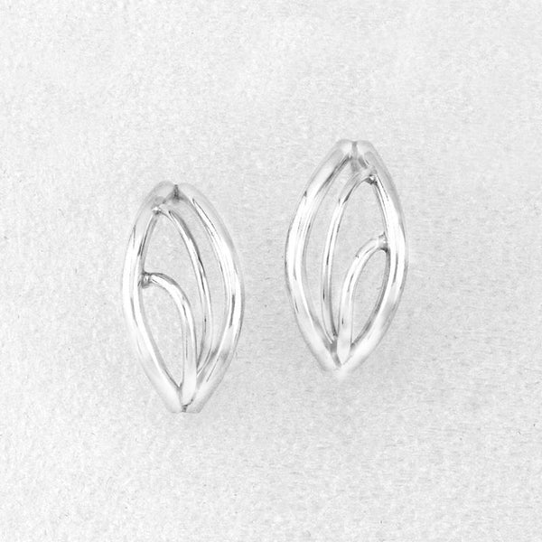 Flame Stud Earrings Sterling Silver