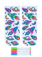 Space Adventure Coloring Socks