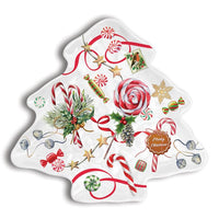 Peppermint Melamine Serveware Christmas Tree Plate