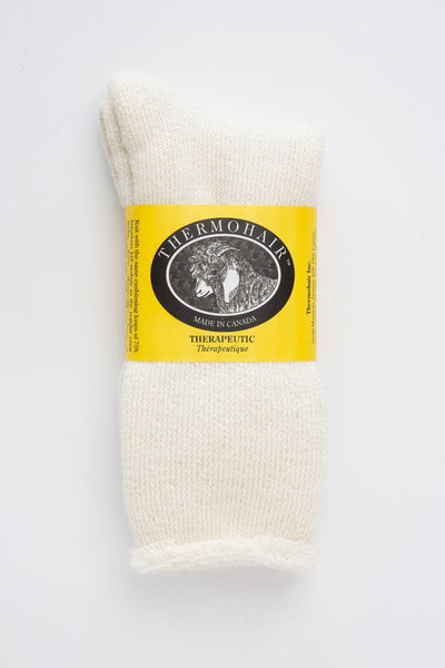 Thermohair Therapeutic Crew Socks - Woman's Natural